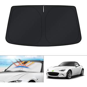 KUST Windshield Sun Shade for Mazda MX-5 Miata Convertible 2017 2018 2019 MX5 Window Sunshade Sun Visor Protector Foldable Blocks UV Rays Keep Your Car Cooler