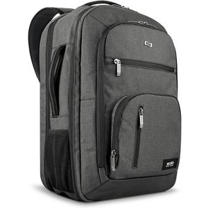 Solo New York TSA Laptop Backpack for Women & Men -Carry On Bookbag for Travel & Work, Lightweight Bag, Mesh Side Pockets, Padded Straps, Fits 17.3" Computer - Grand Travel, Grey