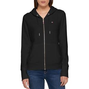 Tommy Hilfiger Zip-up Hoodie  Classic Sweatshirt for Women with Drawstrings and Hood (X-Large, Black)