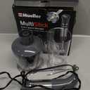 Mueller Multistick 800W 4-in-1 Immersion Blender Handheld, 12 Speed Hand Mixer - Turbo Boost, Heaviest Duty Copper Motor, Titanium Blades Hand Blender, Milk Frother Wand, Whisk, Beaker, Chopper, Grey