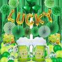St Patricks Day Decorations Pre-Assembled Shamrock Lucky Banner Garlands Clover Hanging Swirls Irish Decor for Home Saint Patrick Party Supplies