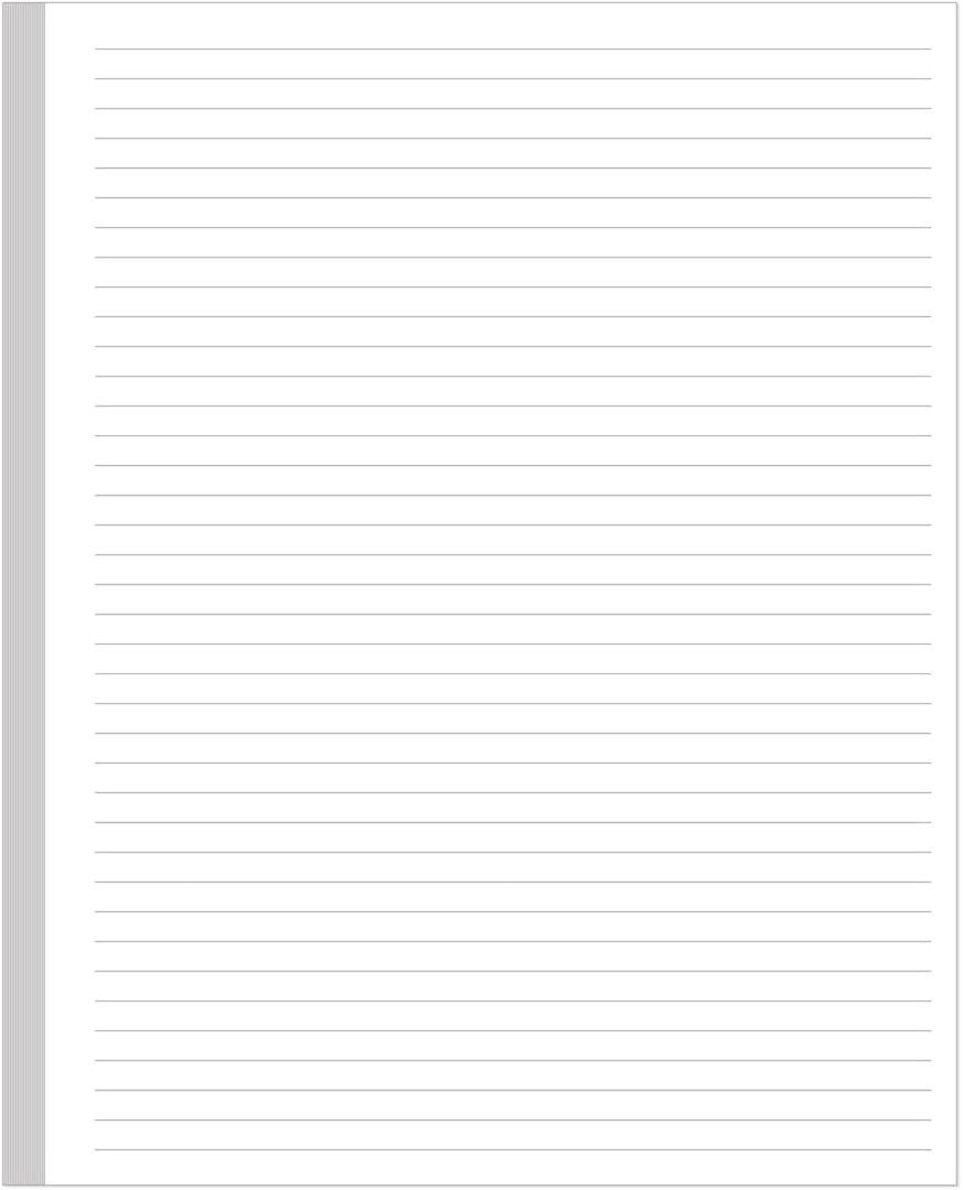Unpunched Line Paper - 100 Sheets/200 Pages Loose Leaf Paper Line Refills, Letter Size, 100gsm, White, 8.5" x 11"