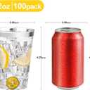BESTVIP 12oz Silver Plastic Cups, 100 Pack Silver Rimmed Disposable Cups, Heavy-duty Party Cocktail Glasses for Christmas, Plastic Cups for Party, Holiday, Wedding and Birthday