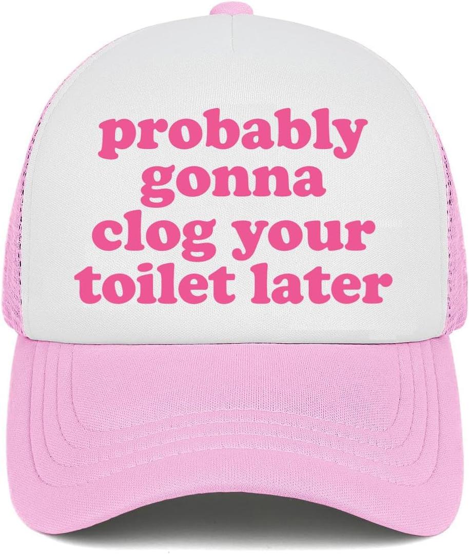 Funny Trucker Hats for Women Hot Pink Funny Gag Hats for Adults Humor Dirty Bachelorette Party Hat