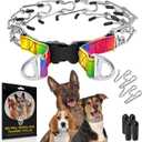 PetJett Prong Collar for Dogs Training Collar Adjustable Choke Collar for Dog Quick Release Pinch Collar for Dog for Small Medium Large Dogs No Pull Walking Tool - Stainless Steel Metal Choker Chain (X-Large: 20 - 23" / 90 lbs, Colorful)