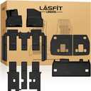 LASFIT Floor Mats & Backrest Mats & Cargo Mat for Kia Carnival 2026 2025 2024 2023 2022 (Only Fit Gas & 8 Seats), All Weather TPE Custom Fit Floor Liners Full Set Car Mats Trunk Mat Accessoires, Black