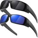 Polarized Sunglasses Men Womens Trendy Retro Sports Rectangular Wrap Around Vintage Shot Shield