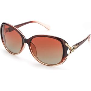FIMILU Sunglasses for Women Trendy Polarized Sunglasses Oversized Big Sun Glasses Ladies Shades UV Protection (A3 Brown Frame/Polarized Gradient Brown Lens)