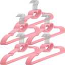 Qunclay 50 Pcs Pink Plastic Heart Hangers with 360 Degree Swivel Hook, Heavy Duty Sturdy Heart Clothes Coat Hanger, Cute Kawaii Room Decor for Adult Women, Space Saving with No Hanger Mark
