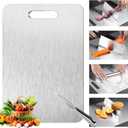 Titanium Cutting Board-2025 Top Titanium Cutting Boards for Kitchen/Double Sided Titanium Cutting Mat,Stainless Steel Food Grade Cutting Boards,Stainless Non Stick Chopping Board11.81*17.91in