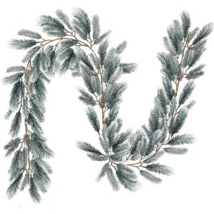 DearHouse 6Ft Artificial Christmas Pine Garland Winter Greenery Garland for Holiday Season Mantel Fireplace Table Runner Centerpiece Decor (White)
