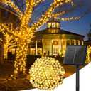 Solar Outdoor Lights 8 Modes Waterproof Solar String Lights for Wedding Party Patio Yard Warm White