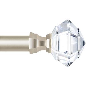 TONIAL Curtain Rods for Windows 20 to 53 Inch(1.6 to 4.4 ft), Telescoping Splicing 3/4 Single Rods 32 to 58 Inch(2.6-4.8ft), Decorative Rod with Acrylic Diamond Finial, Champagne Gold