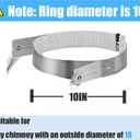 2025 Update Silver Plated High-End Ebusin 10" Extended Roof Bracket Supports Chimney Stove Pipe for DuraVent Triple Wall 6" I.D,Suitable for All Outer Diameters of 10", Stability Against Wind & Snow