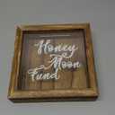 Juvale Honeymoon Fund Box Wedding Decorations for Reception - 7 x 7 Inch Wooden Rustic Wedding Card Box