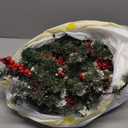 CRSMATTS Pre-Lit Artificial Christmas Garland, Snowflake Garland, White Lights 50, Decorated with Pine Cones, Berry Clusters, Plug in, Christmas Decorations, 9 Feet