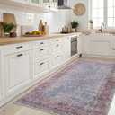 3x5 Area Rugs for Living Room - Washable, Non-Slip Medium Accent Rug for Bedroom, Kitchen, Entryway - Durable Carpet for High-Traffic Areas & Home Decor, Rustic Vibes/Rust