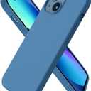 ORNARTO Compatible with iPhone 13 Mini Case, Slim Liquid Silicone 3 Layers Full Covered Soft Gel Rubber with Microfiber Case Cover 5.4 inch-Blue
