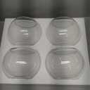YOUEON 4 Pack Small Glass Bubble Bowl Vases, 6" W x 4.5" H Glass Terrarium Bowls Fish Bowls, Round Candle Holders, Globe Flower Vase Centerpiece for Wedding Event Home Decor