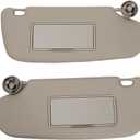 Left Driver & Right Passenger Side Sun Visor with Mirror Sunvisors Replacement for Ram 1500 2500 3500 2002 2003 2004 2005 2006 2007 2008 2009 02 03 04 05 06 07 08 09 Beige