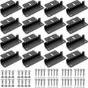 Anbte 16PCS Solar Panel Mounting Z Brackets, Aluminum Solar Panel Mounting Bracket 304 Stainless Steel Screws, Stable, Rust - Resistant, Easy Install for Roof, RV, Boat, Yacht, Black