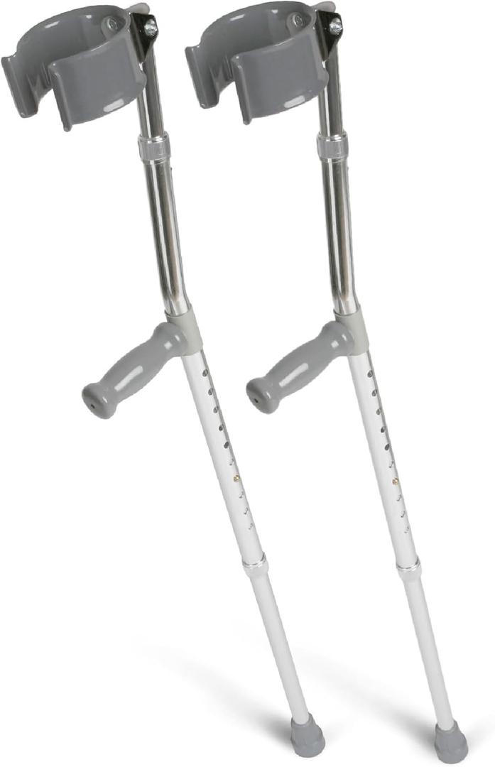 Medline Aluminum Forearm Crutches, Youth, Pack of 2