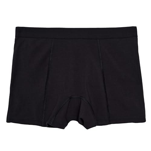 Ultra-Soft Period Underwear, Overnight Boy-Shorts Leakproof*, Period Underwear for Women, Reusable & Controls Odor, Black, XL Pack of 3