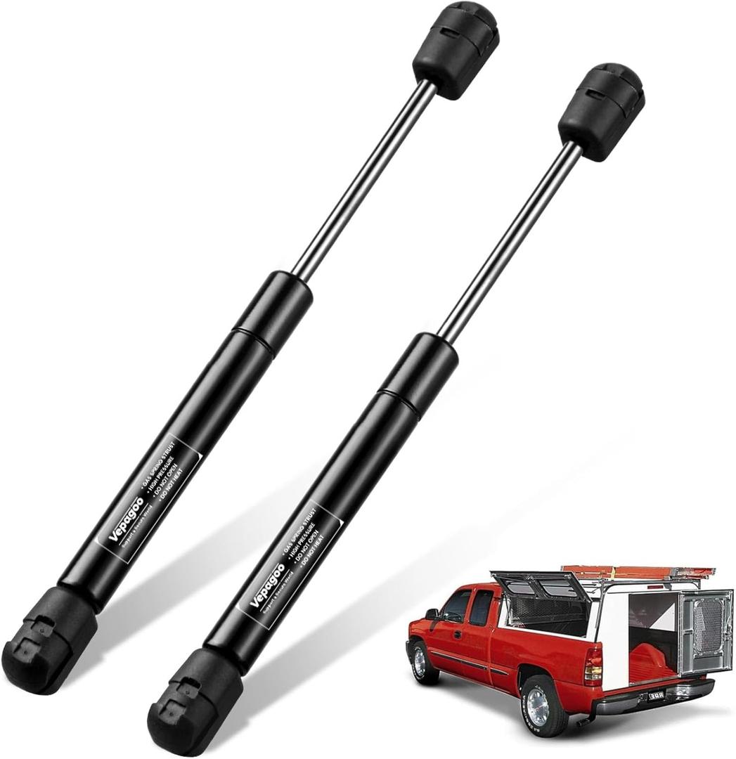 Vepagoo C16-03795 12 inch 24Lb/107N Gas Shocks Struts Spring for Leer Topper Truck Pickup Tool Box Boat Deck, Weatherguard CSPS Aluminum Toolbox are Topper Camper Shell Side Window, 2pcs (1 Pair)