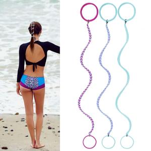 3 Packs 16" Ponytail Holder Hair Ties, Elastic Hair Wrap Braided Long Spirals No Tangle for Beach Sports Motorcycle Swimming Diving Surfing Colorful B