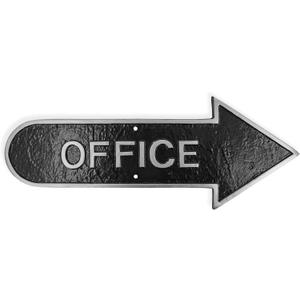 Montague Metal Products 6" x 15.5" Right Arrow Office Statement Plaque Sign - Black/Silver