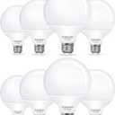 8 Pack G25 Vanity Light Bulb, LED Globe Bulbs for Bathroom Vanity Mirror, 60W Light Bulbs Equivalent, Brightness 5000K Daylight E26 Base Bulb, 6W LED for Round Makeup Mirror Lighting Non Dimmable