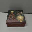 Christmas Tree Topper, Christmas Star Tree Topper Built-in LED Rotating Lights, Plug in 3D Sliver Glittered Star Tree Topper for Xmas Party Holiday Decorations (Silver)