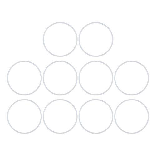 X AUTOHAUX Silicone O-Rings, 44mm OD 39.2mm ID 2.4mm Width VMQ Seal Gasket for Compressor Valves Pipe Repair, White, Pack of 10