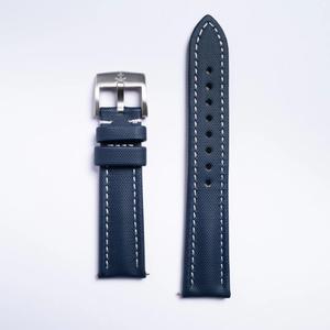 Anchor Strap Co | Classic Sailcloth Watch Strap | Marine-Grade Outer + Caoutchouc Rubber Lining | Water-Resistant | Brushed 316L Stainless Steel Buckle | Fits 6.258.25in Wrists (20 mm, Navy)
