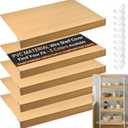 5PCS Wire Shelf Covers for Pantry, Preventing Leakage of Items & Removable, PVC Wire Rack Covers for Shelves Closet Kitchen (30 X 12, Oak Grain)