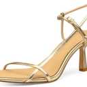 VBDB Women's Heeled Sandals Round Open Toe Strappy Slingback High Heels Ankle Strap Sandals, Size: 8.5