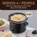 Elite Gourmet MST-350B Electric Slow Cooker, Adjustable Temp, Entrees, Sauces, Stews & Dips, Dishwasher Safe Glass Lid & Crock (3 Quart, Black)