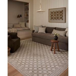 Loloi Amber Lewis Cali Collection CIL-01 Taupe/Natural 5'-3" x 7'-6", .25" Pile Height, Accent Rug