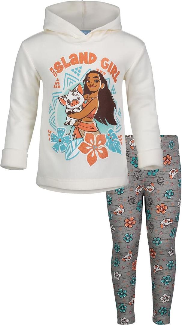 Disney Moana Girls' Fleece Hoodie and Legging Set for Baby & Kids. Size 3T (Beige)