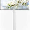 AX WABER Universal Floor TV Stand with Mount 70 Degree Swivel 9 Level Height Adjustable and Space Saving Design for Most 27 to 65 inch LCD, LED OLED TVs, Perfect for Corner & Bedroom White AX1006TW