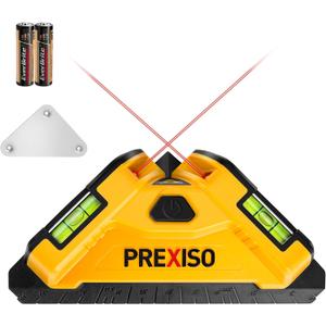 PREXISO Square Laser - 30Ft Flooring Laser Level, Tile Laser Line Projection, Angle 90 Magnetic Leveling Tool, Square Built-In 2 Bubble Vials With Wall Panel Stand for Installation, Construction