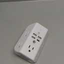 Mifaso 3-Sided Multi Plug Power Strip, Wall Extender with Shelf, Night Light & Surge Protector, USB Wall Charger with 5 AC Wide Space Outlets and 3 USB & 1 C Port, White