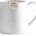 Creamer 9 OZ Creamer Pitcher, White Creamer with Handle, Porcelain Small Milk Pitcher, Coffee Farmhouse Kitchen Accessory (Modern)