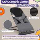 ComfyBumpy Portable Baby Bouncer, Organic Cotton, 3-Position Recline