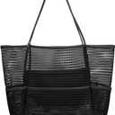 Tainehs Beach Mesh Tote Bag for Women, Large Travel & Pool Bag, Lightweight Vacation Cruise Tote (Inside Out  Flip to Use)