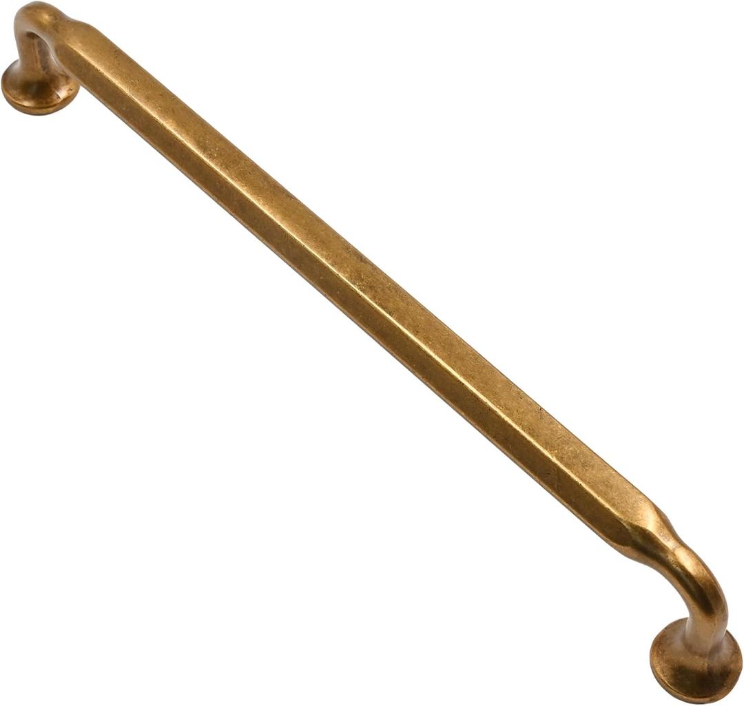 Alzassbg 10 Pack Antique Brass Cabinet Handles, 7-1/2 Inch(192mm) Hole Centers Arch Cabinet Pulls Kitchen Hardware for Cabinets and Drawers AL3109AE