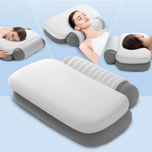 Cervical Neck Pillow with Removable Support Bolster 3 in 1 Ergonomic Memory Foam Pillow for Multi-Position Sleeping, Neck Pillow for Sleeping for Back Lumbar Support(Grey, 17"x24")