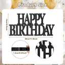 Novabright Happy Birthday Sign Centerpieces for Table Birthday Party Decorations for Women Bday Birthdays Themed Celebration Party Supplies(Black,Glitter)