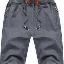 STICKON Mens Shorts Casual Classic Fit Drawstring Summer Beach Shorts with Zipper Pockets size M