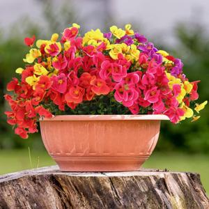 summer flower Outdoor Artificial Flowers 12 Bundles Fake Flowers for Spring Summer Decoration, UV Resistant Fake Pea Flower, Look Real Flowers for Planter Front Door Porch Yard Patio (Pea Flower)